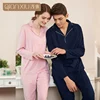 Bamboo fiber pajamas ladies 19 spring break spring new couples ladies long-sleeved home clothes bamboo fiber pajamas