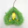 Wholesale Artifical feather Chicken heart House with little chick Easter Ornament Hanging Home Decoration