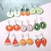 Korean Fashion Earring Apple Kiwi Strawberry Orange Pineapple Fruit Earrings For Girls Gift In Stock