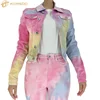 2019 New arrival Colored Denim Jacket Women's multi colored Jacket