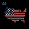 American flag fashion motif rhinestone hot fix iron on transfer for t shirt