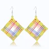Simple Square Wood Multi String Hollow Fashion Drop Necklace