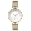 Custom logo mesh band 3ATM diamond quartz vogue bling watch fancy lady stainless steel case back watch