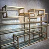 Titanium alloy glass commercial display shelf for shoes, handbags, ornaments