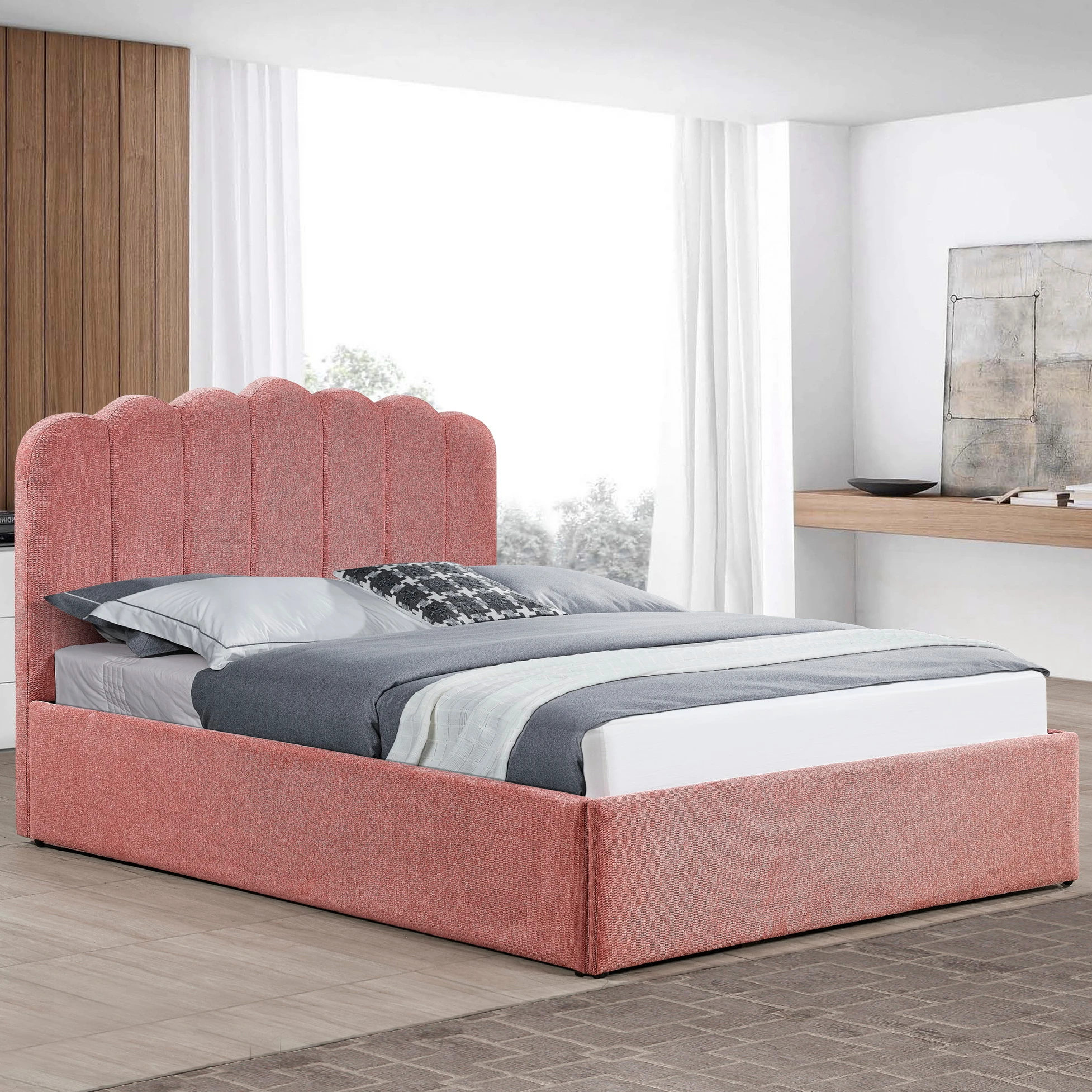 Pink Color Gaslift Storage Princess Kingsize Double Size Pink Color Gaslift Storage