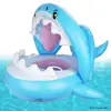 shark Inflatable Pool Float for Baby Toddlers, Summer Gift Baby Pool Float Swimming Float with Canopy Inflatable shark Floatie