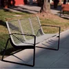Outdoor Garden Stainless steel Public Bench Laser Cut Square Metal Park bench
