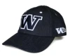 Fashion black denim cap with back strap silver buckle baseball cap