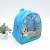 Puppy clear window non woven zip closure backpack for kids