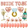 Champagne Diamond Ring Balloons Happy Birthday Letter Balloon Wedding Rose Gold Party Decorations Balloon Wine Bottle Ballons