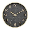 12inch wooden style numerals embossed plastic wall clock for home decor