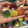 Wholesale man made polished flat cat eye stone crystal carved love heart