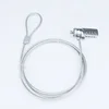 1.2m/1.5m/1.8m Steel Clear PVC Cable Laptop Security Lock With Coiled Keyless Lock In Silvery Color