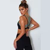 Factory Wholesale Custom High Quality Women's Exercise Bra Set Yoga Clothes Gym Sportswear Suit