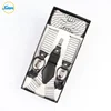 Mens Silver Woven Silk no slip tweed suspenders button tab clips on convertible adjustable exclusive suspenders Bowtie Set