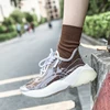 New Jelly Color Transparent Sneaker Women Outdoor Clear PU Lace Up Sneakers