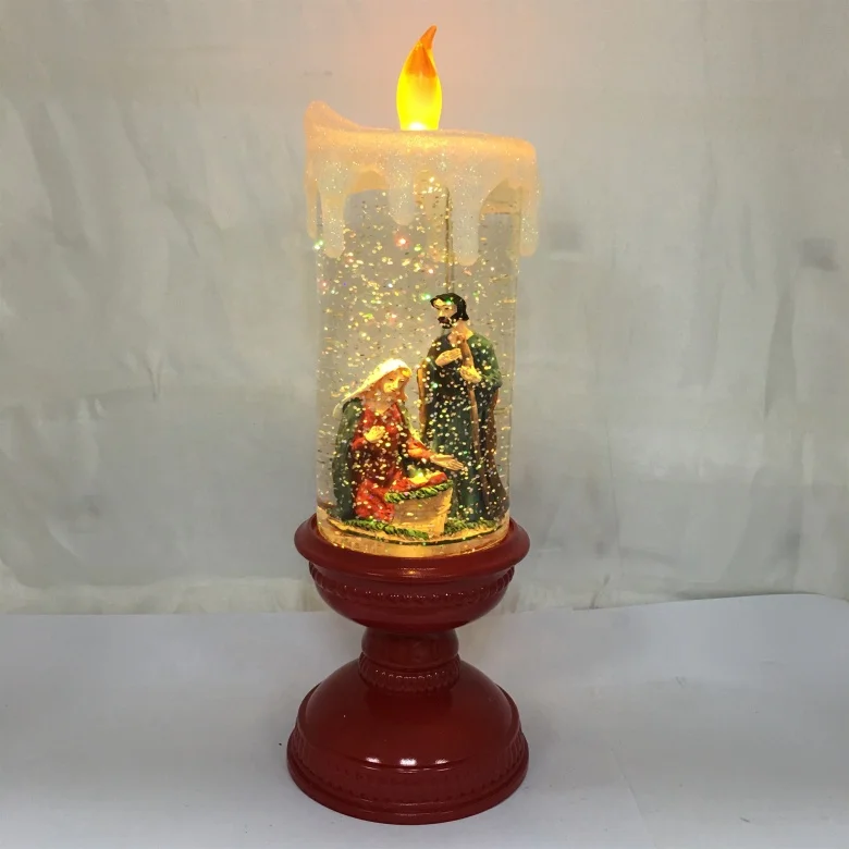 
New Design 80mm Dia Nativity Scene LED Christmas Candles 