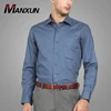 High Quality Men Blue Solid Color Formal Dress Shirt Adults Age Group and Men Gender Mens Formal Dress Shirts