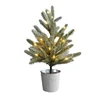 53cm Christmas decoration evergreen snowy birch pot tree artificial pine cone needle branch lights