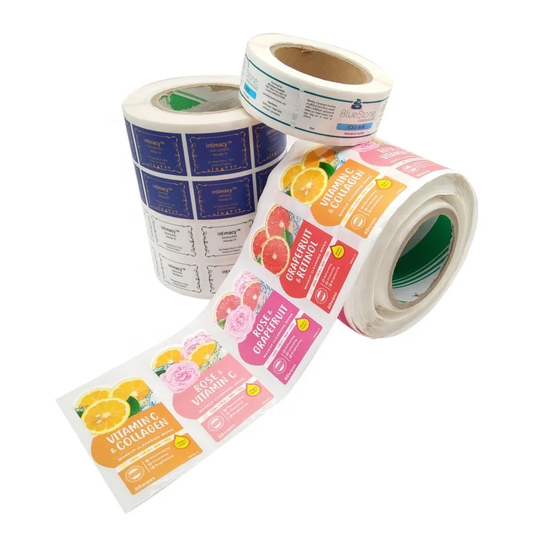 En gros Haute Qualit&eacute; Adh&eacute;sif Vinyle Cosm&eacute;tique Impression D'&eacute;tiquettes D'emballage