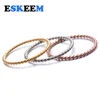 Eskeem Simple Design Titanium Steel Rose Gold Spiral Veins Ring Fashion Elegant Lady Twist Rail Ring Jewelry Wholesale