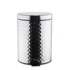 stainless steel embossing high quality pedal trash can and standard trash can sizes 3L/5L/12 trash can with toilet brush