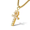 Hip Hop Style Pressure Setting Cz Jewellery Israel Gold Cross Pendant