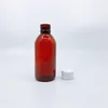 Hot Sale Brown Plastic 200ml PET Liquid Medicine bottle Syrup Packaging Temper Proof Caps