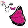 Butterfly Monarch Wings Shawl Costume Dress Ups Set with Headband Mask for Kids