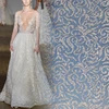 Wedding dress material embroidery crystal sequin patterned fabric