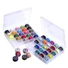 Wholesale Prewounded Assorted Colors 50 Pieces Sewing Thread With Bobbin Box For Brother Singer
