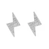 Tiny lightning silver stud set earring