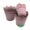 Hollow rim empty design flower pot colorful zinc metal bucket for garden/home/hotel/restaurant usage