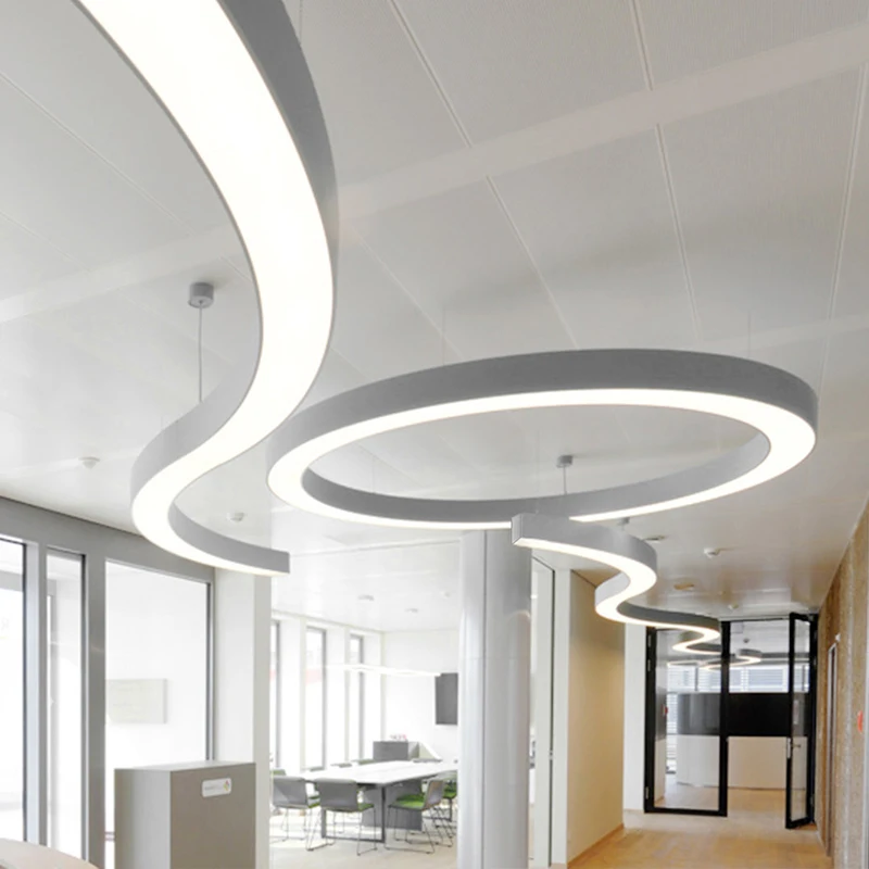 Custom Modern Office Commercial Lighting Curved Led Linear Light Curved Led Linear Light