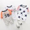 Factory custom made spring long sleeve cute unisex toddler jumpsuits 0-3 year old full cotton baby clothes romper