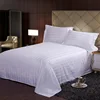 Chinese factory direct 50%cotton 50%polyester stripe flat sheet hotel used with cheap price
