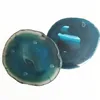 Hot Selling Wholesale Custom Natural Blue And Green Roller Sliced Agate Coaster