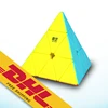 Qiyi Qiming Pyramid Stickerless Speed Cube Triangle Cube Puzzles Twisty Puzzle Magic Cube for Kids Intelligence Development