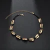 Rebaccas new 2019 summer metal gold color shell woven braided necklace