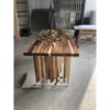 ready to ship mosaics design dining table solid walnut wood clear transparent epoxy resin table