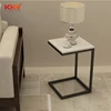 Luxury white bedroom poker golden acrylic resin coffee small side table