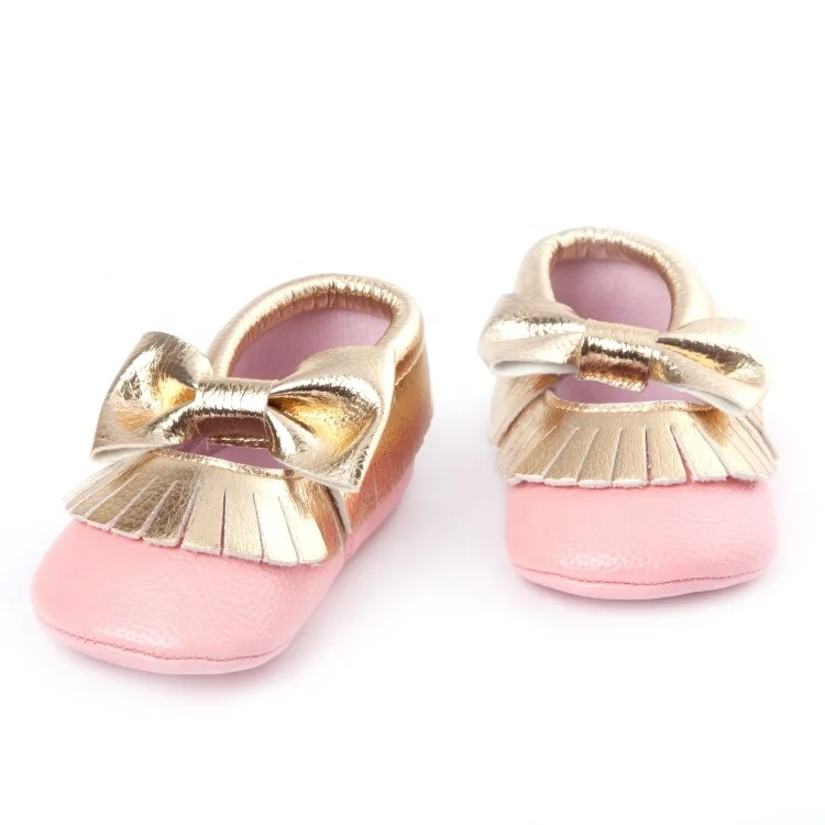 
In Stock Infant Baby Shoes Soft Sole Tassel Bowknot Moccasins Crib Shoes 
