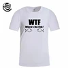 The latest design of round collar slimming fitness fish pattern men's T-shirt