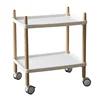 Wholesale wood cart removeable two layers tea table block table with wheel