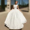 Customized size and color available detachable 2 piece wedding dress train bridal gown