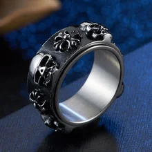 Hommes Punk Biker Rock Bijoux Moto T&ecirc;te De Cr&acirc;ne Anneaux Hip Hop style punk bague hipster