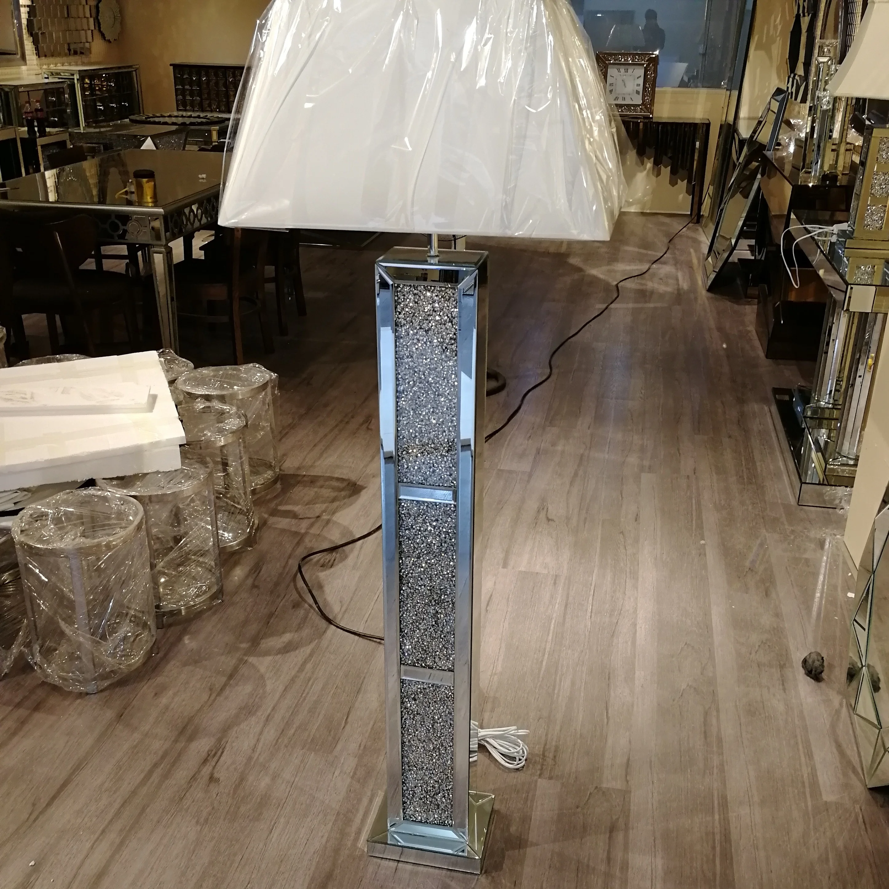 mirrored floor lamp