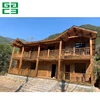 Holistic solid wood made prefab apartment building/ natural green 2 stroey log lodging house