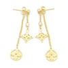Creative Fashion Design Wholesale Beautiful Women Crystal Gold Drop Pendant Earrings