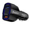 QC3.0 Universal Dual Port LED USB Car Quick Charger Type-c port fast charger for phone